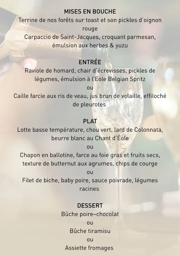 Menu Traiteur Noël et Nouvel An