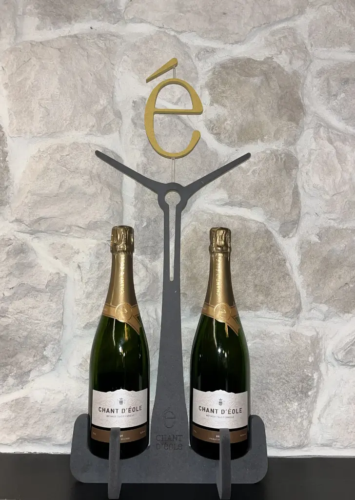 Présentoir Chant d'Eole Collector + 2 Bouteilles de blanc de blancs