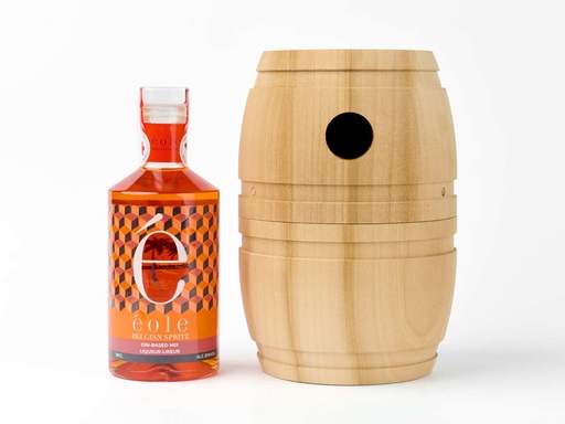 [EBS 50cl + nichoir] Wooden nesting box with bottle of Eole Belgian Spritz 50cl